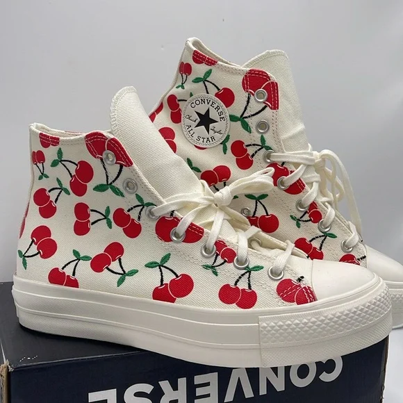 Converse WMNS CTAS LIFT HI
EGRET/RED/GREEN Cherry A08096C Platforms Sneakers - Picture 6 of 16